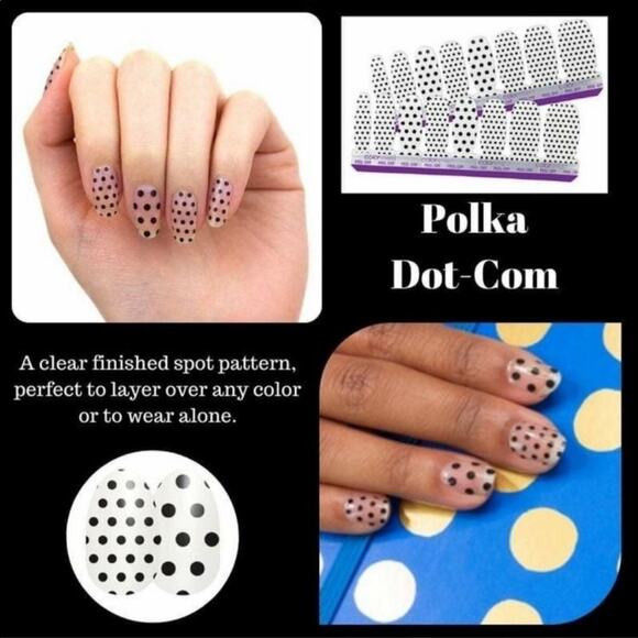 Color Street Polka Dot-Com Nail Polish Strips Clear Overlay - Picture 2 of 4